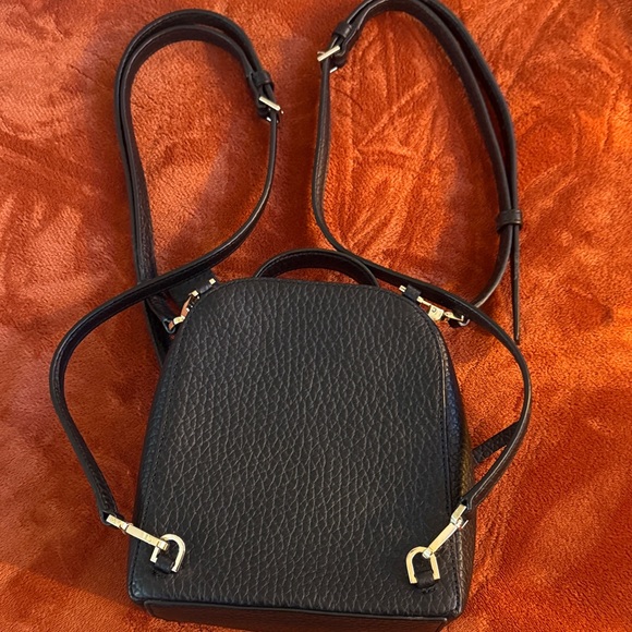 kate spade Black Pebbled Leather Mini Backpack with Luggage Tag main image 5